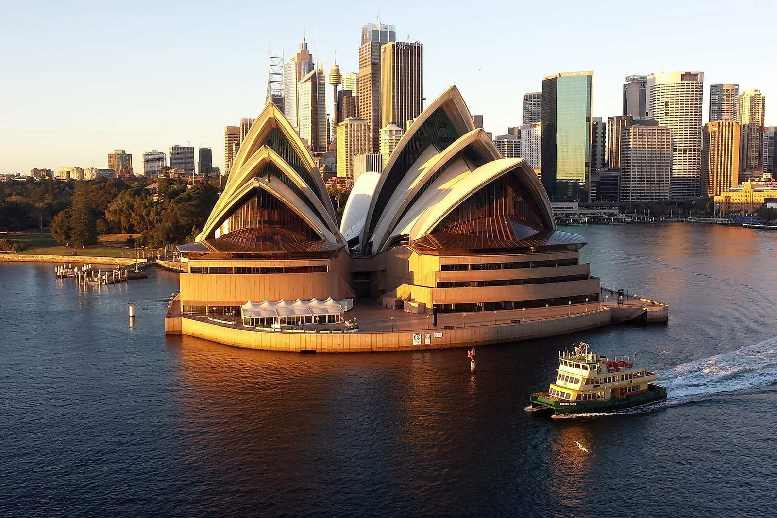 Sydney Opera House and Harbour Bridge at dusk