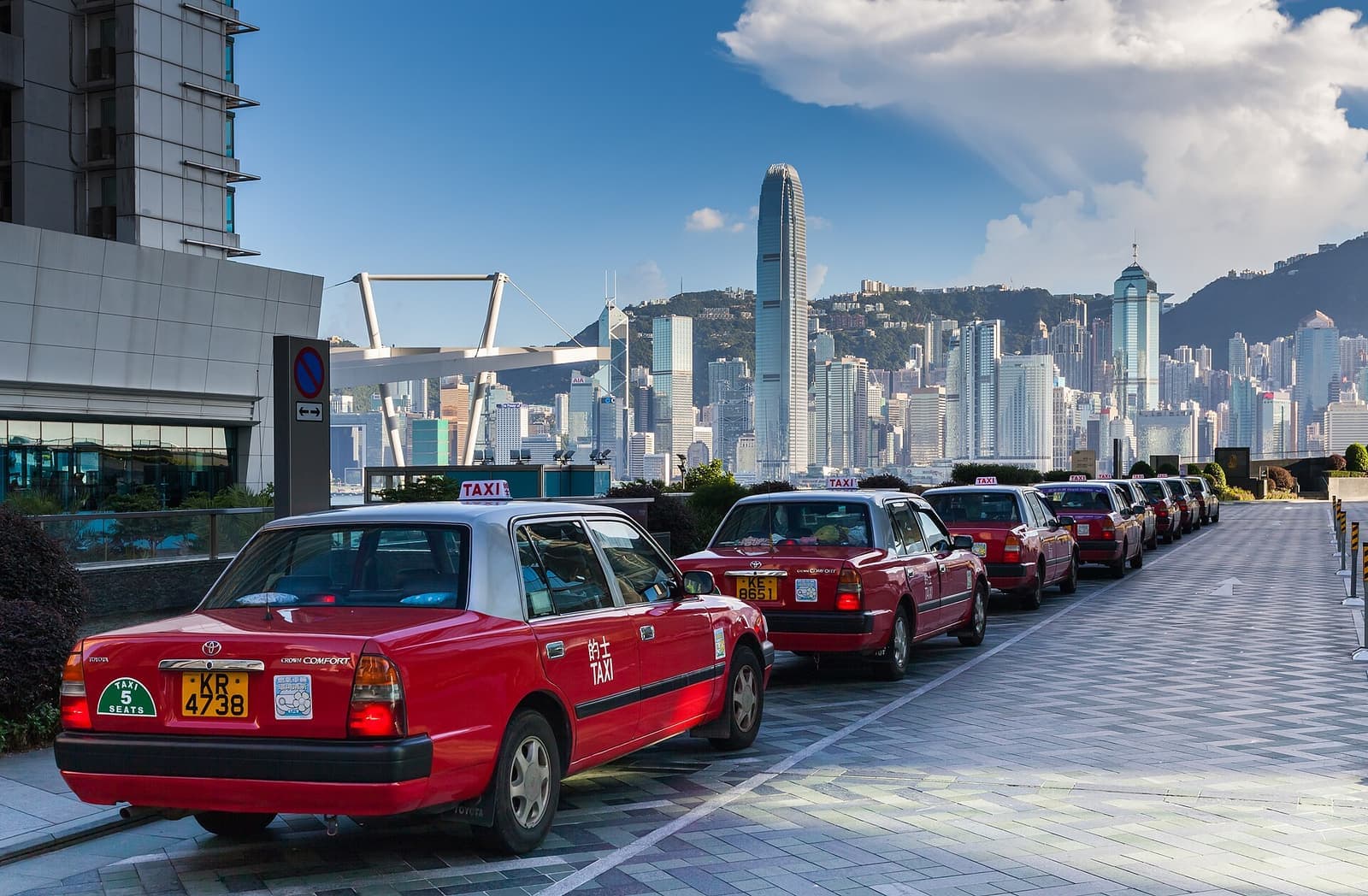 Hong Kong skyline and Victoria Harbour illuminated at night